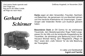 Traueranzeige von Gerhard Schirmer von Südthüringer Presse