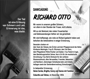 Traueranzeige von Richard Otto von Südthüringer Presse
