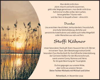Traueranzeige von Steffi Kühner von Südthüringer Presse