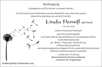 Traueranzeige von Linda Perniß von Südthüringer Presse