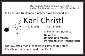 Traueranzeige von Karl Christl von Frankenpost