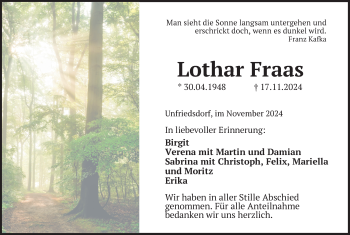 Traueranzeige von Lothar Fraas von Frankenpost