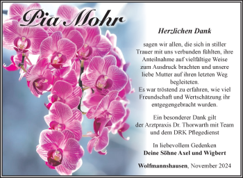 Traueranzeige von Pia Mohr von Südthüringer Presse