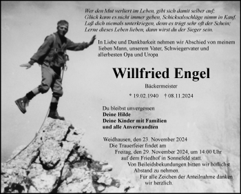 Traueranzeige von Willfried Engel von Neue Presse Coburg