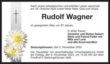 Traueranzeige von Rudolf Wagner von Neue Presse Coburg