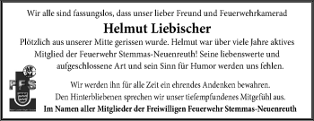 Traueranzeige von Helmut Liebischer von Frankenpost