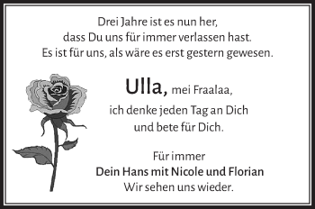 Traueranzeige von Ulla KA von Neue Presse Coburg