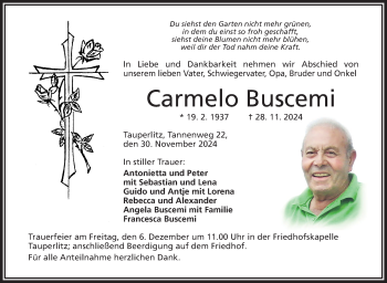Traueranzeige von Carmelo Buscemi von Frankenpost