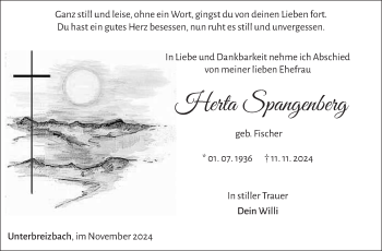 Traueranzeige von Herta Spangenber von Südthüringer Presse