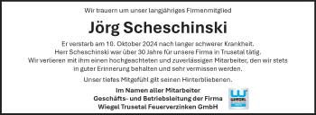 Traueranzeige von Jörg Scheschinski von Südthüringer Presse