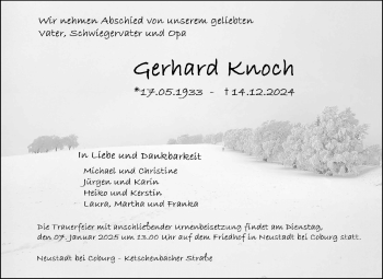 Traueranzeige von Gerhard Knoch von Neue Presse Coburg