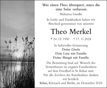 Traueranzeige von Theo Merke von Südthüringer Presse