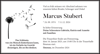 Traueranzeige von Marcus Stubert von Südthüringer Presse