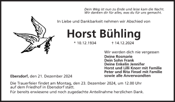 Traueranzeige von Horst Bühling von Neue Presse Coburg