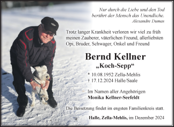 Traueranzeige von Bernd Kellner von Südthüringer Presse