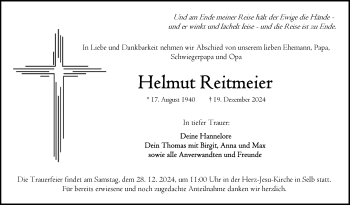 Traueranzeige von Helmut Reitmeier von Frankenpost