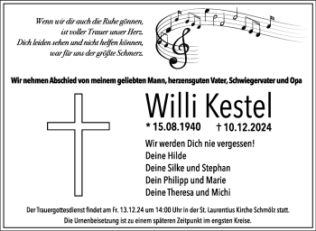 Traueranzeige von Willi Kestel von Neue Presse Coburg