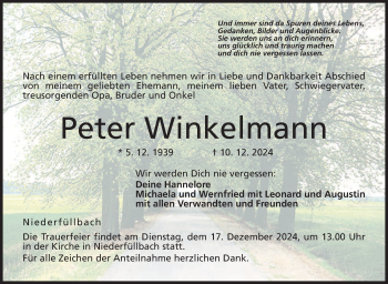 Traueranzeige von Peter Winkelmann von Neue Presse Coburg