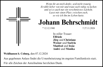 Traueranzeige von Johann Behrschmidt von Neue Presse Coburg
