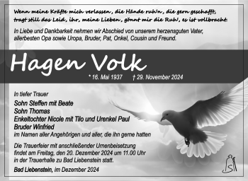 Traueranzeige von Hagen Volk von Südthüringer Presse