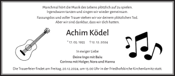 Traueranzeige von Achim Ködel von Frankenpost