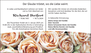 Traueranzeige von Richard Seifert von Frankenpost