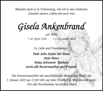 Traueranzeige von Gisela Ankenbrand von Frankenpost