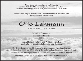 Traueranzeige von Otto Lehmann von Südthüringer Presse
