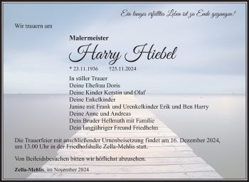 Traueranzeige von H Hiebel von Südthüringer Presse
