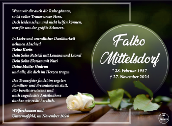 Traueranzeige von Falko Mittelsdorf von Südthüringer Presse