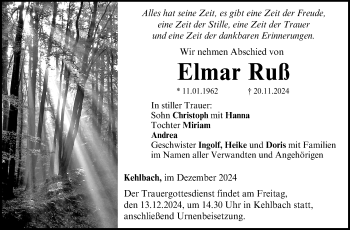 Traueranzeige von Elmar Ruß von Neue Presse Coburg
