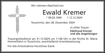 Traueranzeige von Ewald Kremer von Neue Presse Coburg