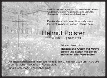 Traueranzeige von Helmut Polster von Frankenpost