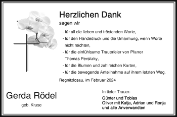 Traueranzeige von Gerda Rödel von Frankenpost