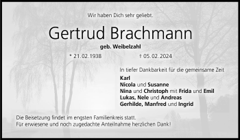 Traueranzeige von Gertrud Brachmann von Neue Presse Coburg