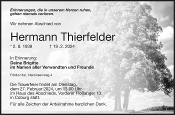 Traueranzeige von Hermann Thierfelder von Neue Presse Coburg