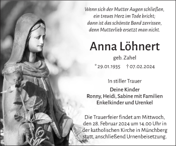 Traueranzeige von Anna Löhnert von Frankenpost