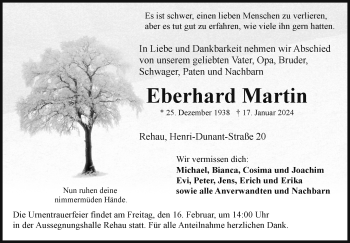 Traueranzeige von Eberhard Martin von Frankenpost