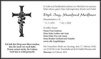 Traueranzeige von Manfred Meißner von Südthüringer Presse