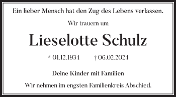 Traueranzeige von Lieselotte Schulz von Neue Presse Coburg