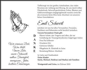 Traueranzeige von Emil Schwert von Südthüringer Presse
