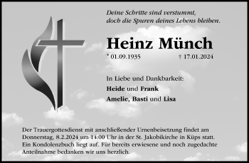 Traueranzeige von Heinz Münch von Neue Presse Coburg