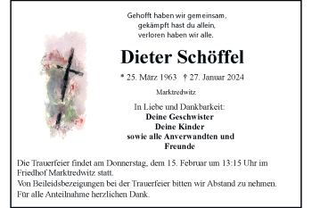 Traueranzeige von Dieter Schöffel von Frankenpost