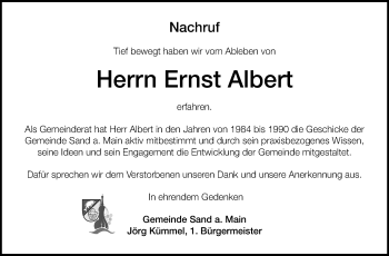 Traueranzeige von Ernst Albert von Neue Presse Coburg