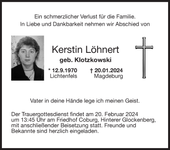 Traueranzeige von Kerstin Löhnert von Neue Presse Coburg