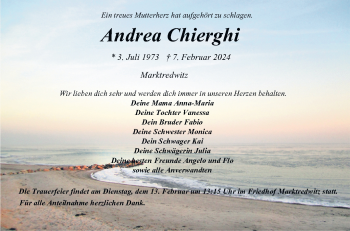 Traueranzeige von Andrea Chierghi von Frankenpost