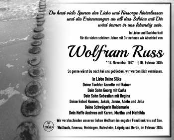 Traueranzeige von Wolfram Russ von Südthüringer Presse