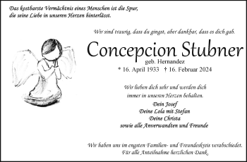 Traueranzeige von Concepcion Stubner von Frankenpost