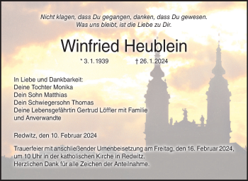Traueranzeige von Winfried Heublein von Neue Presse Coburg