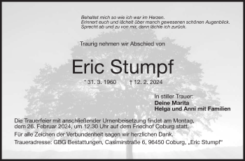 Traueranzeige von Eric Stumpf von Neue Presse Coburg